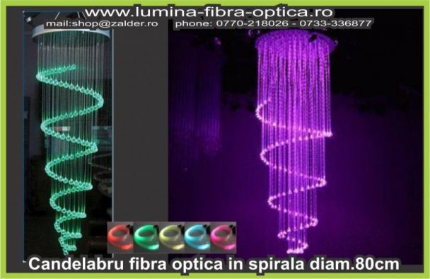 Candelabru fibra optica D80 spiralat