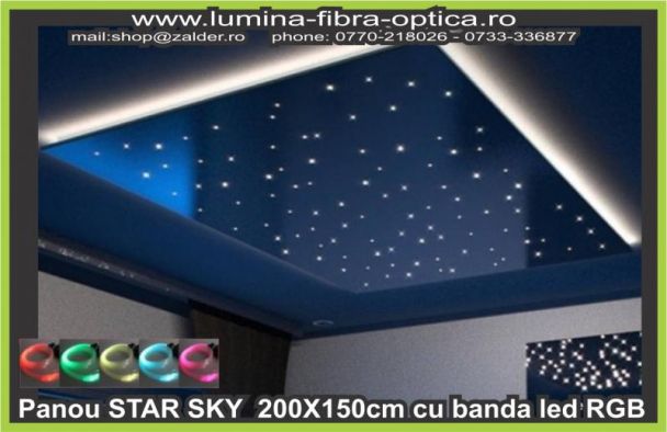 Panou STAR SKY 200X150cm plexy negru lucios